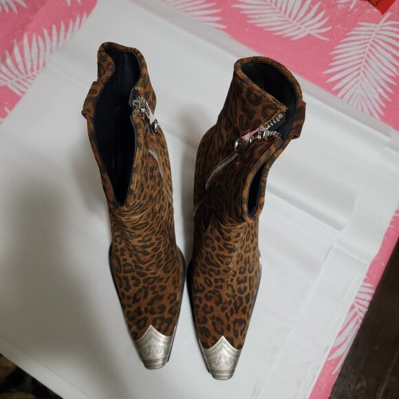 NEW Free People Brayden Western Boots Leopard Festival Cowgirl Country Women 7.5 - Picture 3 of 8